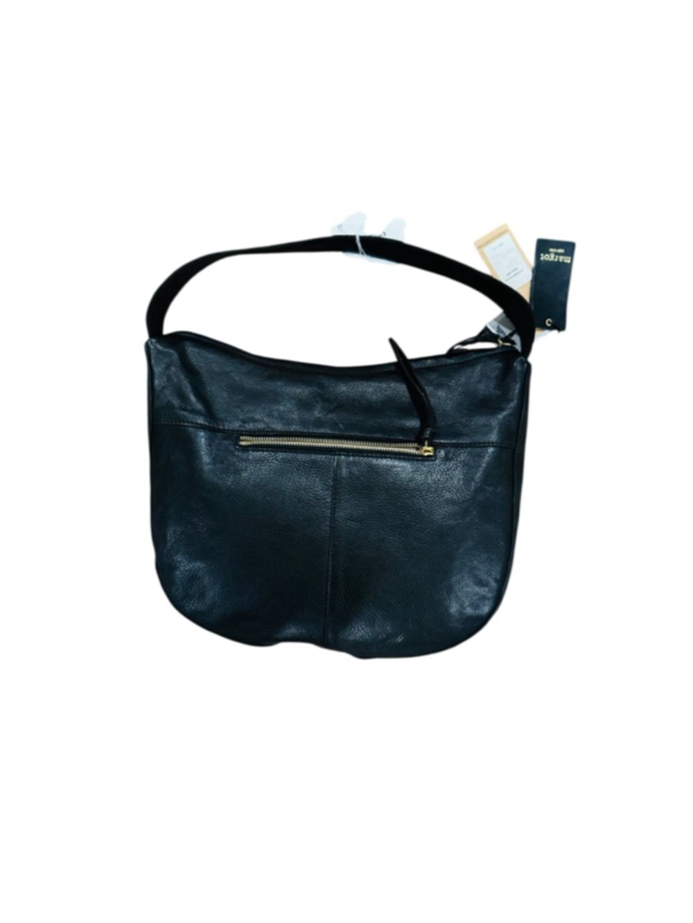 Women's Margot Camila Hobo Black Leather Shoulder Bag One Size 13x10 - Picture 2 of 6